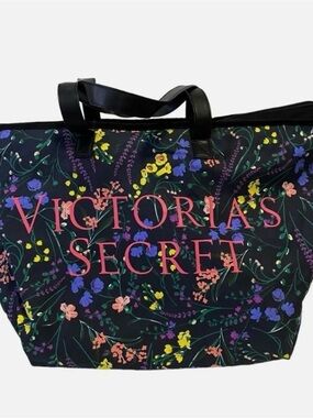 Victoria's Secret Pink Floral Weekender Canvas Bag NEW
